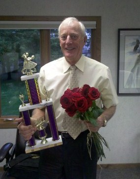 Dr. Van Gorden with Dancing Trophy